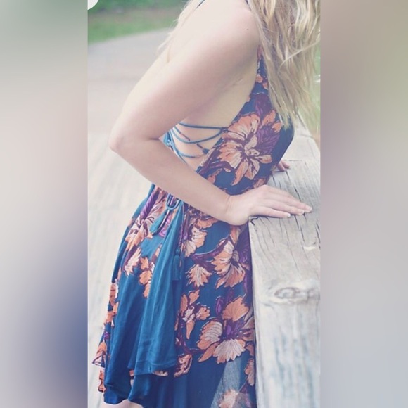 Free People Paint The Sun Slip Dress  Lg - Picture 3 of 13